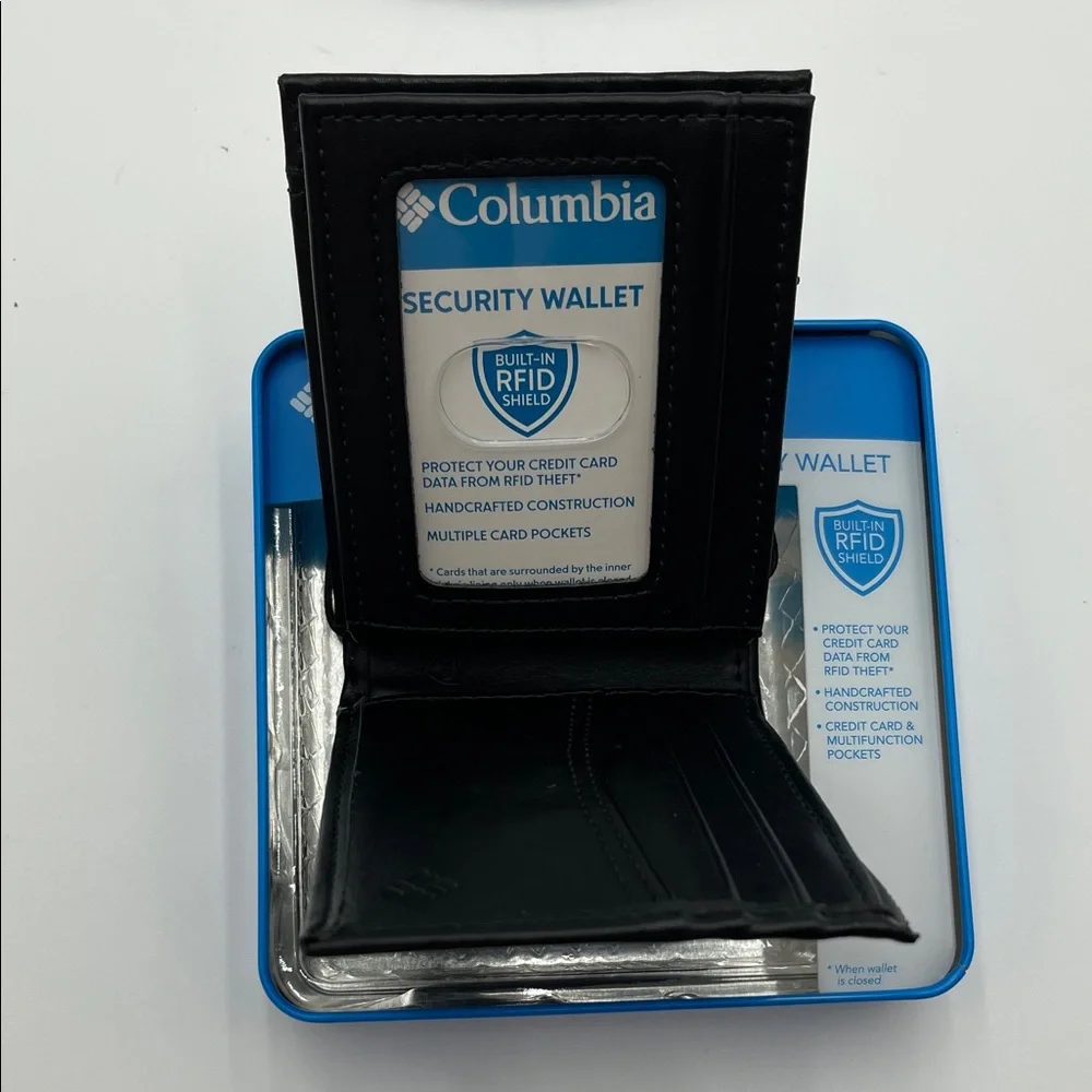 NWT Columbia Black RFID Security Wallet